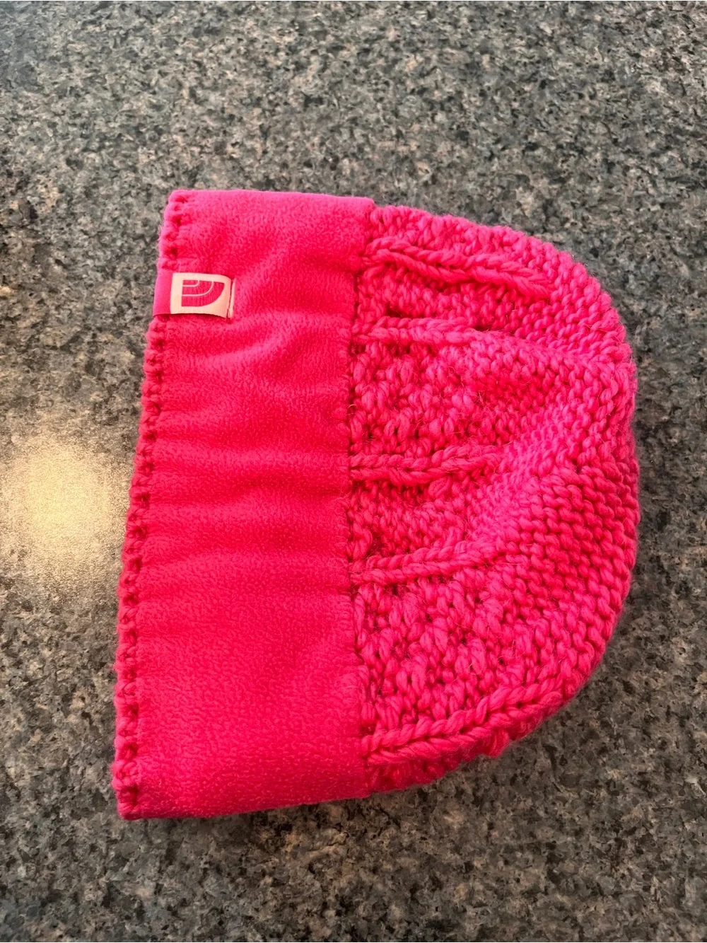 The North Face Kids Pink Cable-Knit Beanie
